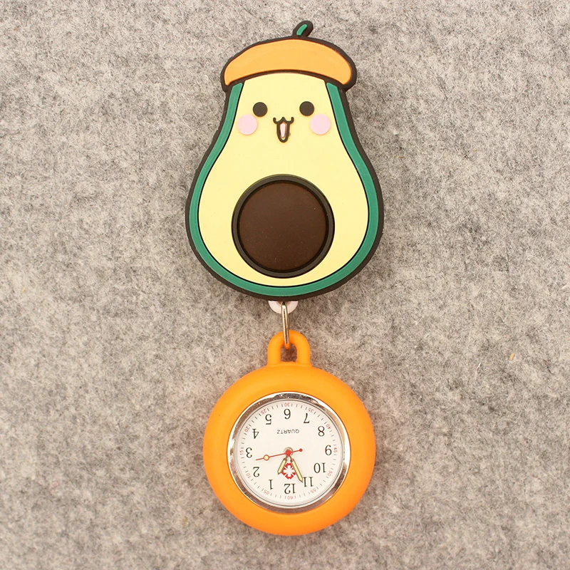 Grappige Avocado Jongen Stijl Zakhorloge Intrekbaar En Met Clip Voor Mannen En Vrouwen