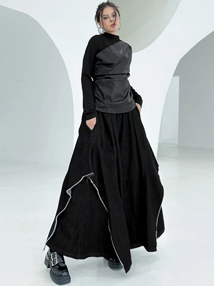 NYFS خمر المرقعة شخصية فضفاضة حجم كبير الجينز النسائية عالية الخصر بنطلون الخريف موضة الدنيم واسعة الساق السراويل #4