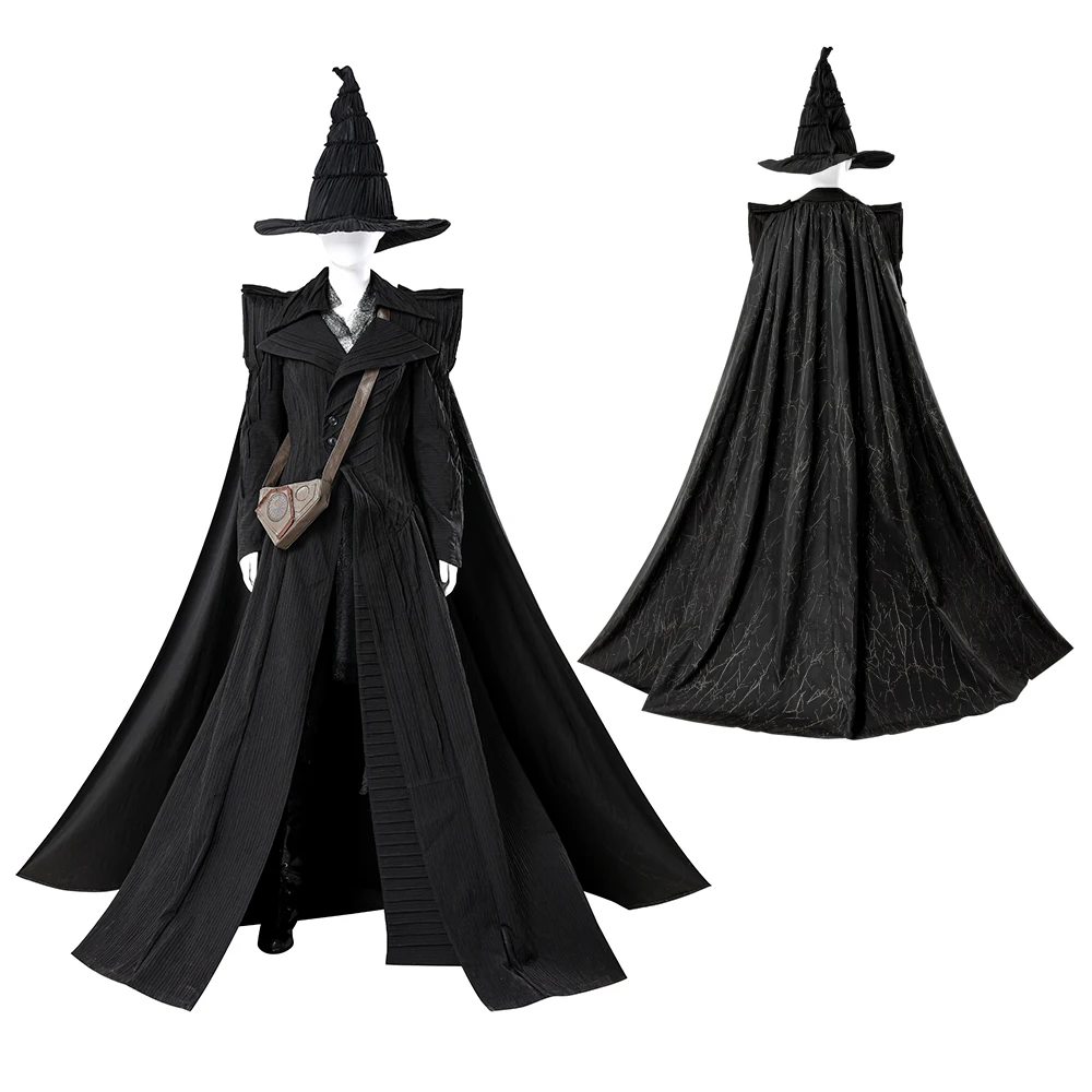 

Wicked Witch Elphaba Cosplay Costume Wizard Black Long Dress Suit Cloak Hat Fullset Roleplay Outfit Halloween Xmas Party Costume