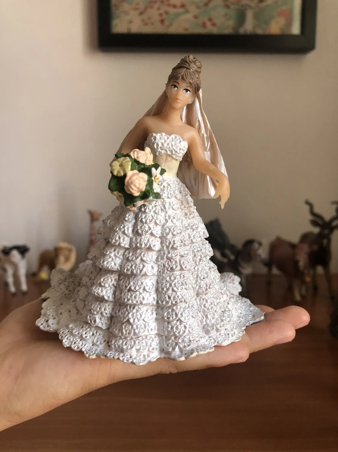 Pvc  model white dress    bride home decor  ornament