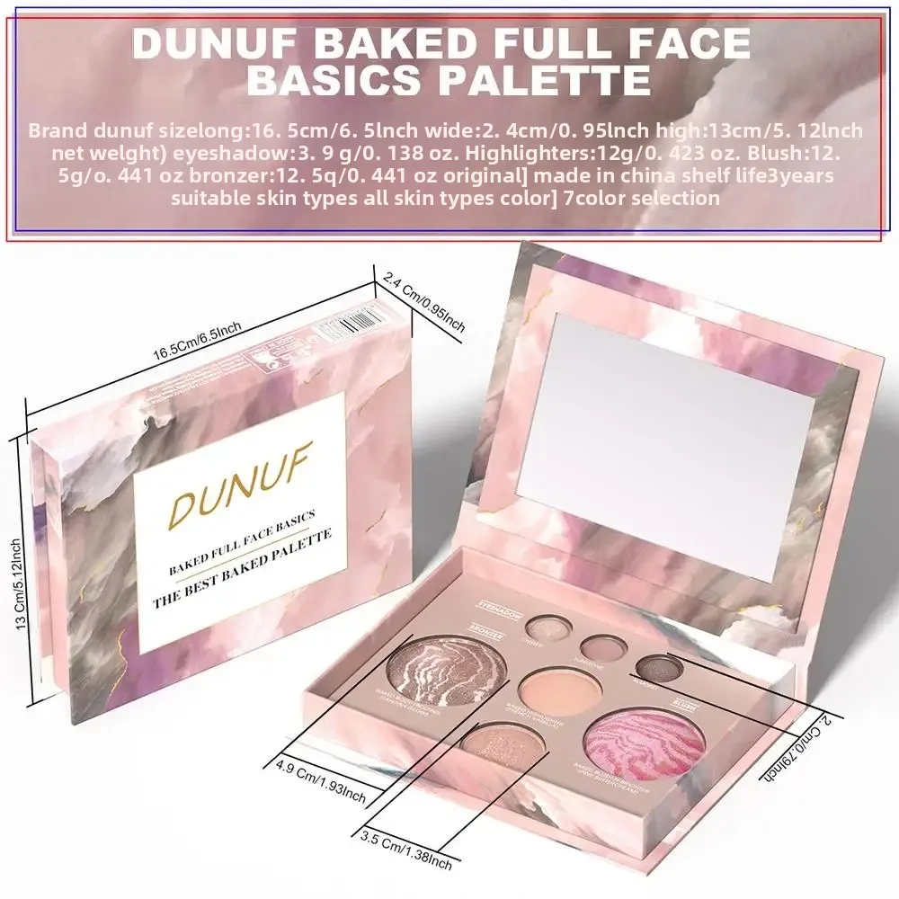 لوحة أحمر الخدود المخبوزة المقاومة للماء 4 في 1 تدوم طويلاً وشديدة المصطبغة لظلال العيون وأساسيات مكياج الوجه بالكامل #6