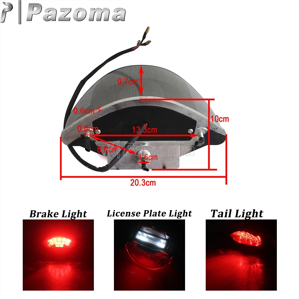 دراجة نارية LED ضوء الفرامل E4 Emark الضوء الخلفي لسيارات BMW F650 GS ST F800S R1200R R1200 GS ADV الخلفية لوحة ترخيص مصباح المؤشر 12 فولت