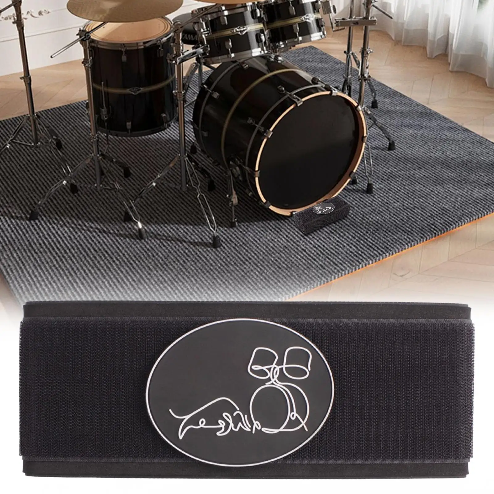 ركلة كتلة للطبول طبل الطابق حامي الحد من الضوضاء المضادة للانزلاق حصيرة لممارسة غرفة الفرقة بروفة أداء حي الموسيقى