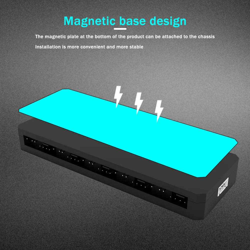 CX FUTRUE ARGB ファンハブ、デュアルマルチインターフェースハブ、ARGB インターフェース、PWM インターフェース、リモコン付属（電池なし）