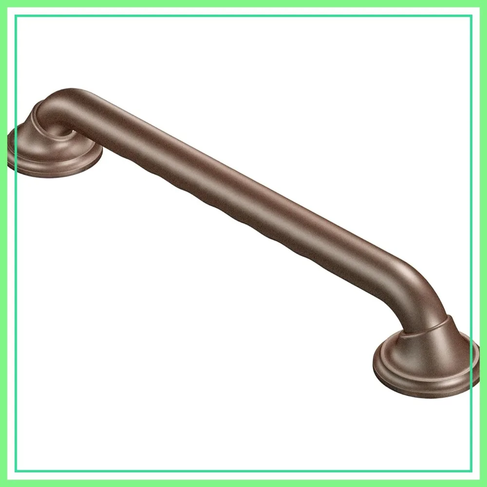 

18-Inch Designer Bathroom Grab Bar with Curl Grip, Old World Bronze, Safety Grab Bar for Bathroom