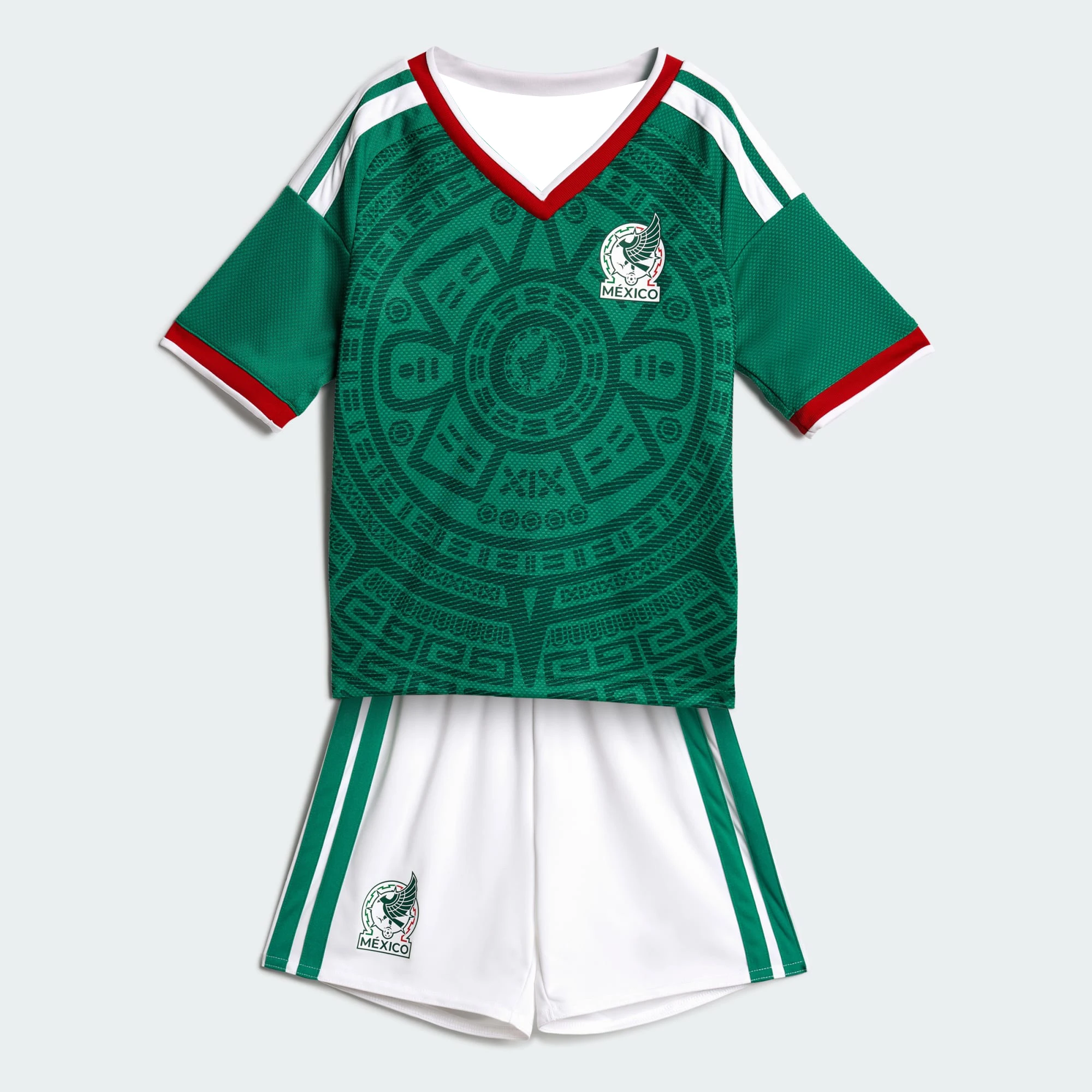 

2026 New 2pc Youth Mexico Home Football shirts shorts Special Jersey t-shirt Set Men's Team Sportswear Breathable Match Kit