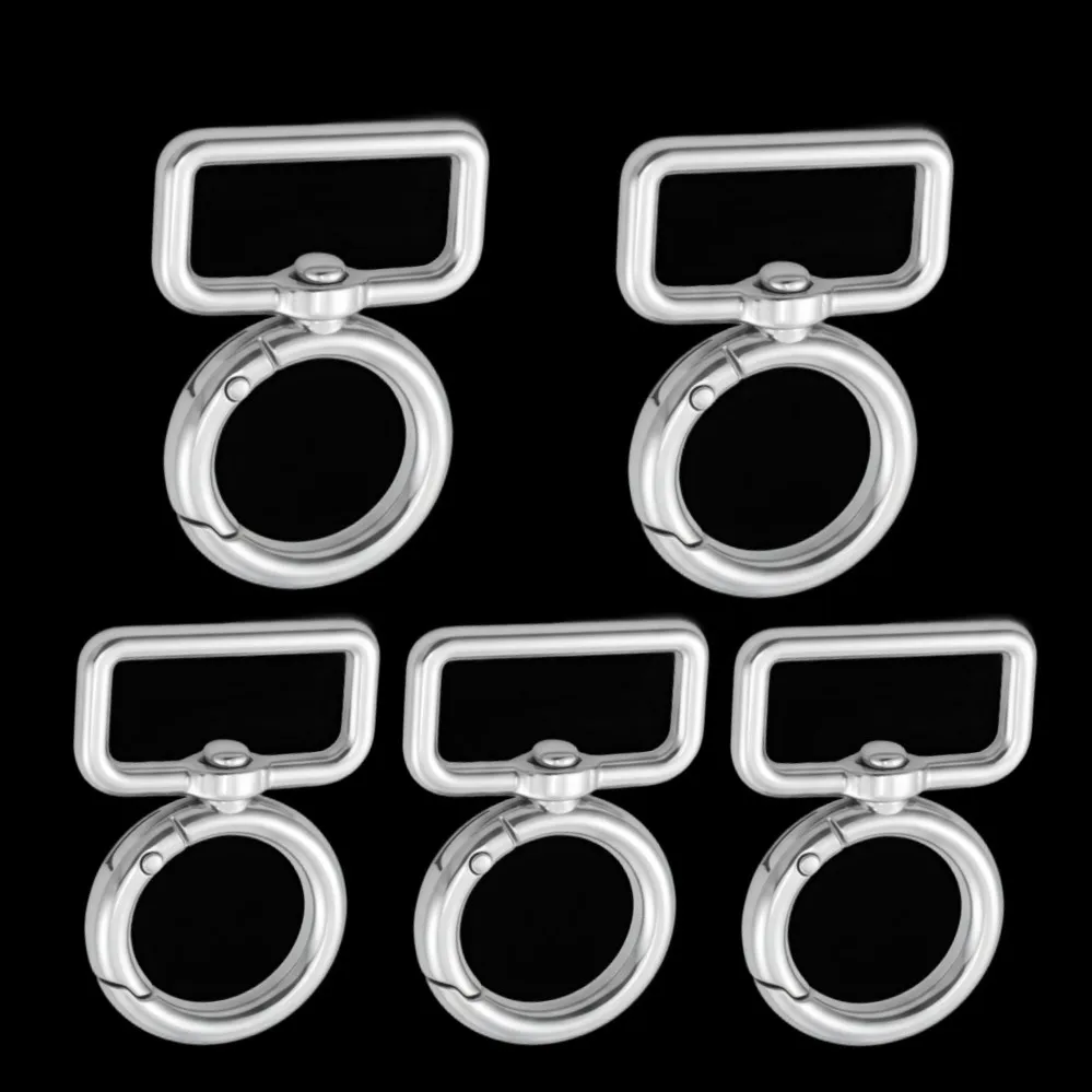 5Pcs 13-38mm Metal Swivel Lobster Clasp Bag Strap Spring Snap Buckle Carabiner Keychain Webbing Clasps DIY Accessories
