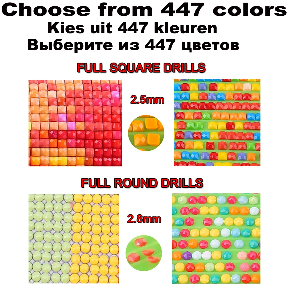 Wholesale DMC 447 Colors Full Round/square Drill Diamond Rhinestone,Diamond Painting sale Full Stone crystal Beads Accessory