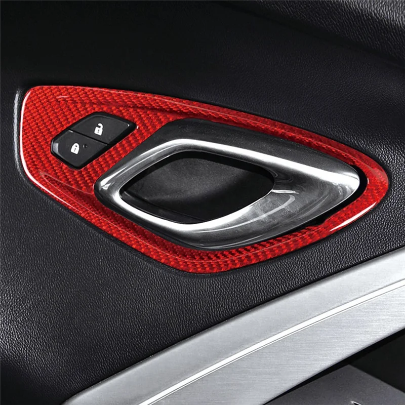 

Carbon Fiber Sticker Car Door Inner Handle Frame Interior Trim Replacement For Camaro 2016-2023 A