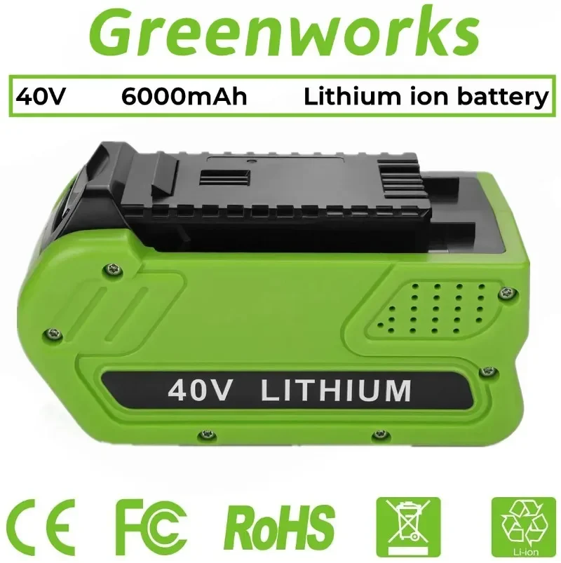 Imagem -02 - Bateria para Greenworks G-max Gmax 29462 29472 22272 29717 6000mah 40v 200w