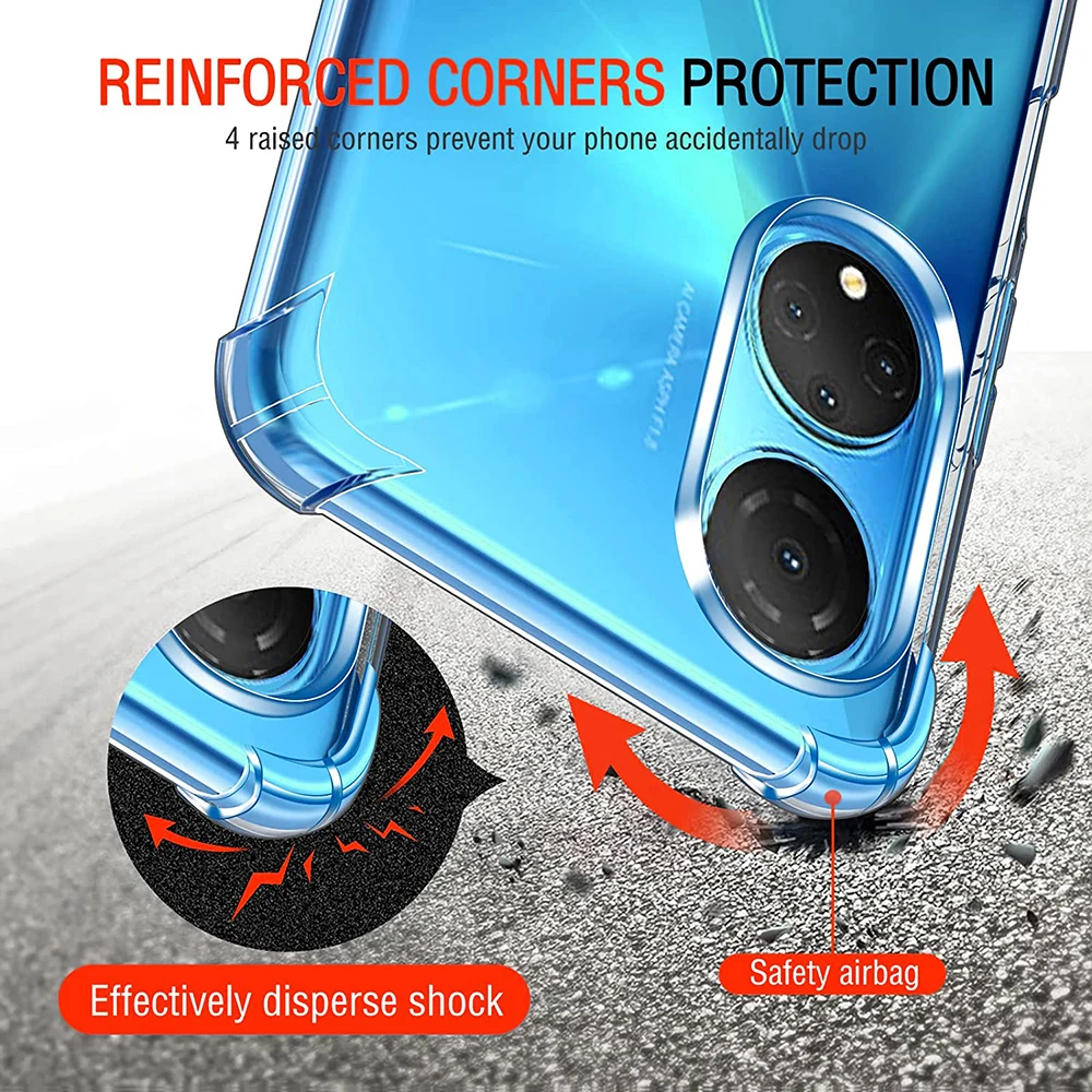 Luxury Crystal Clear Silicone Soft Case For Huawei Honor 70 60 50 SE 30 30S X9 X8 X7 X30 X20 X10 10X 9X Pro Lite Shockproof Caso