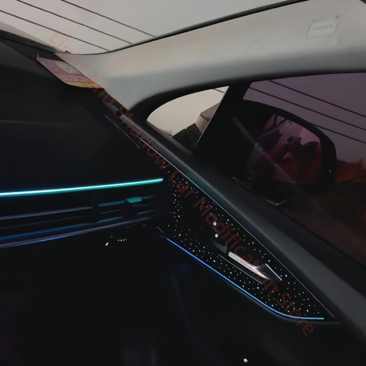 اكسسوارات السيارات صالح لأودي Q7 2016-2019 LED مصباح لتهيئة الجو السيارات الإضاءة الداخلية ترقية القدمين أربعة أبواب القالب