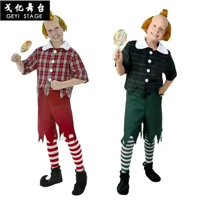 

Party Scarecrow Costume Halloween Unisex Oz Wizard Adult Play Child Cosplay Carnival Fancy Party Dress