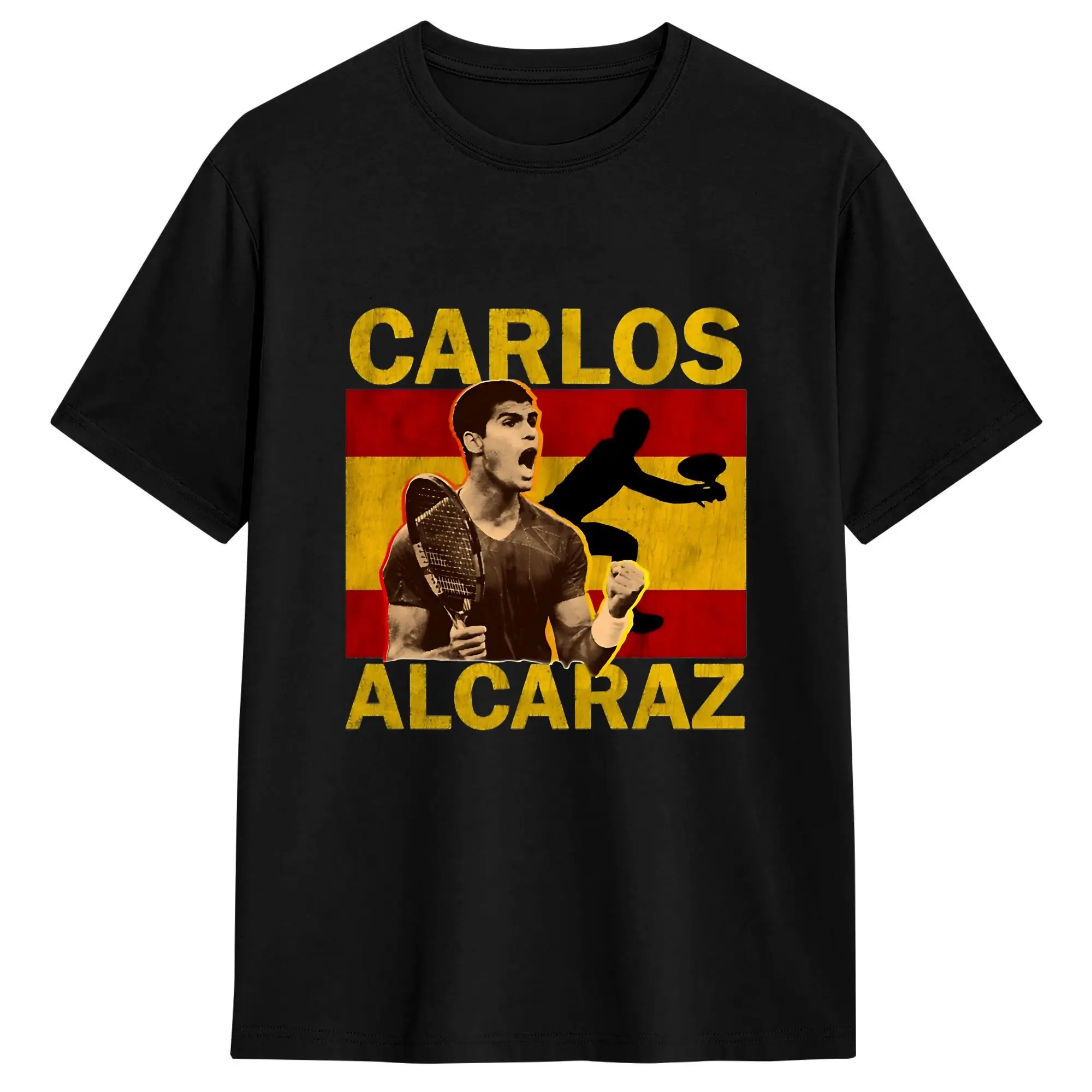 Carlos Alcaraz  100% Cotton T-Shirt For Man Summer  Vintage T-Shirts Round Neck Hippie Tees Big Size Casual Tops