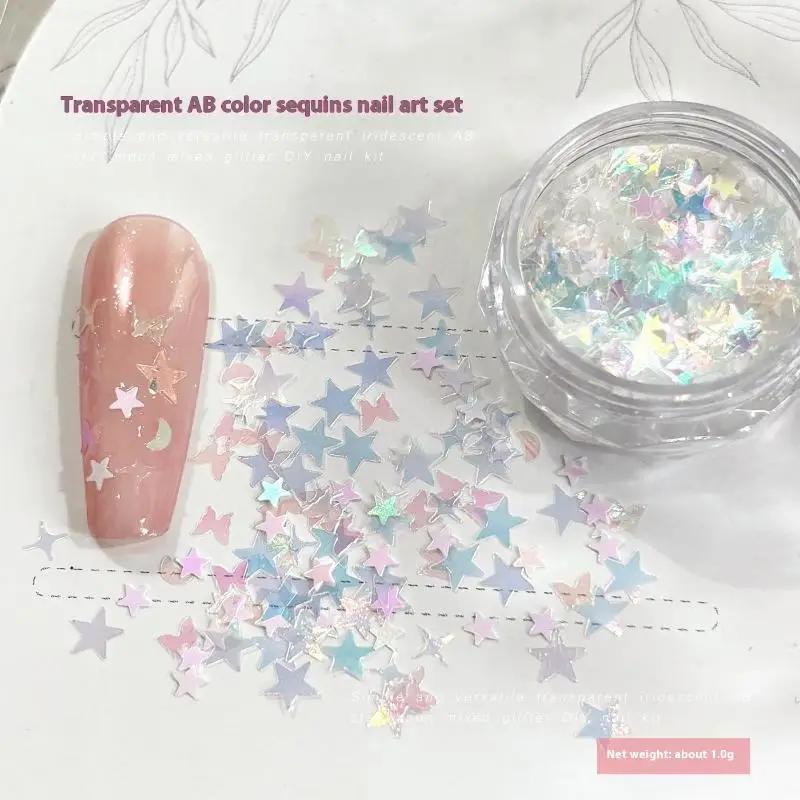 1 scatola di mini stelle scintillanti amore farfalla glitter per unghie colorati scintillanti fascino per unghie decorazione per unghie accessori fai da te