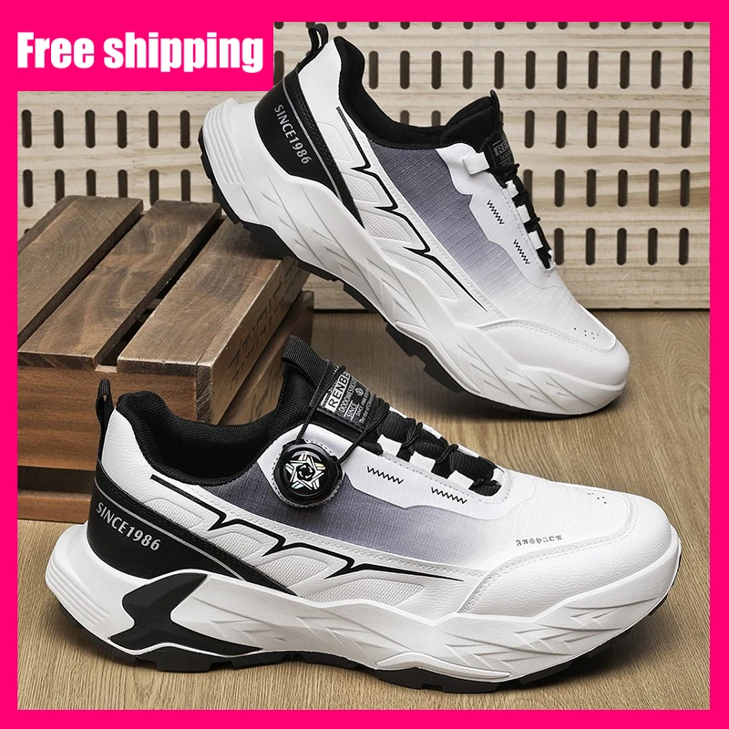 

Мужские кроссовки для бега с комфортной сеткой, нескользящей подошвой и застежкой-пряжкой, для активного отдыха и походов, новинка 2026 года, с эластичной амортизацией, молодежные тренировочные кроссовки