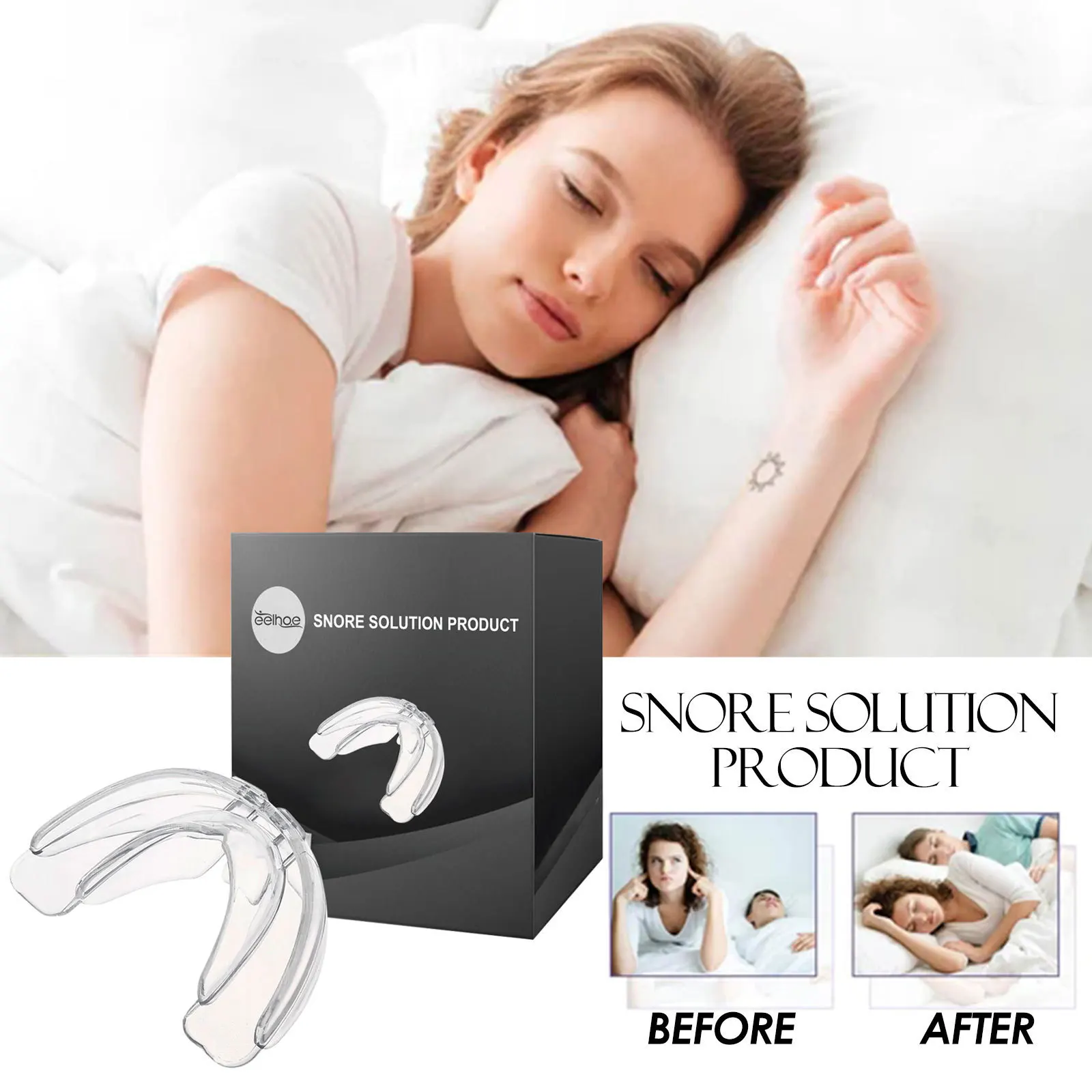 Anti Snoring Mouth Guard Treatment Sleeping Apnea Relieve Teeth Bruxism Better Breath Improve Sleeping Dental Orthodontic Braces