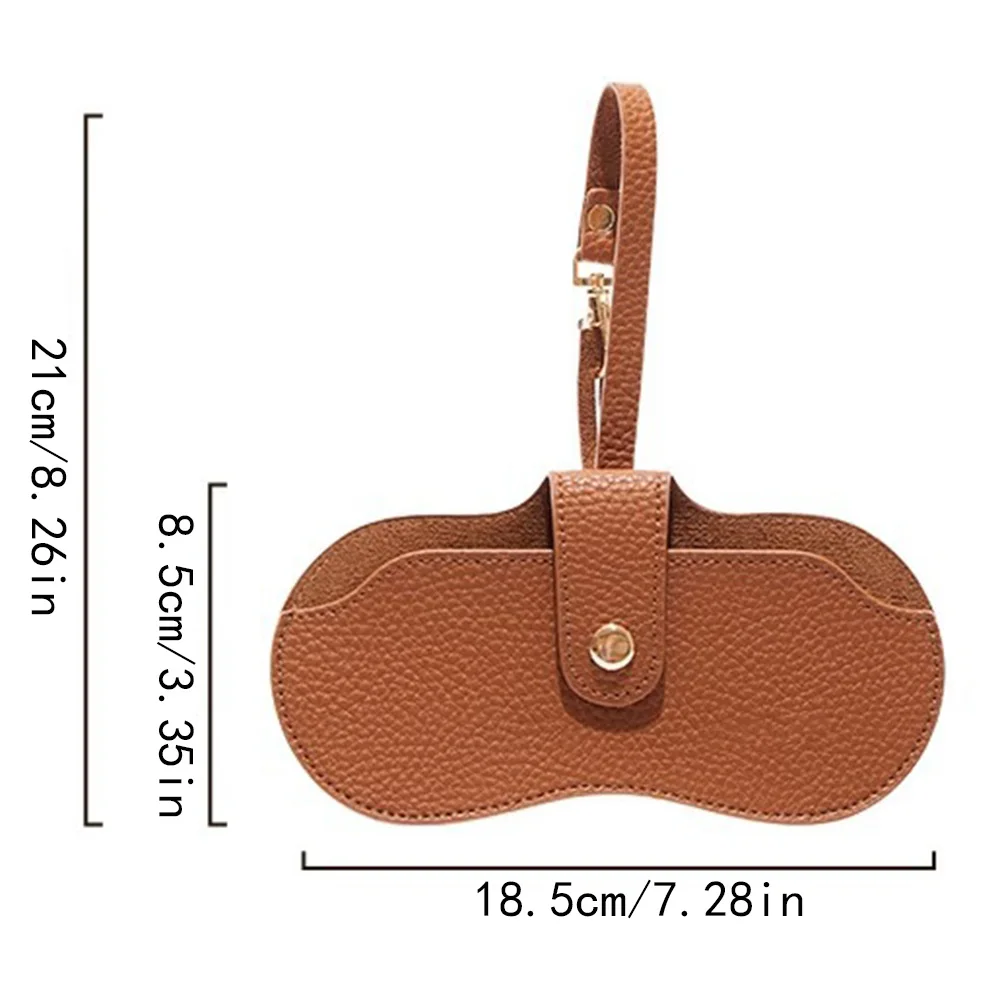 Estojo de óculos magnético-suporte de bolsa de óculos de sol de couro fino-organizador de óculos de viagem portátil com cordão natal