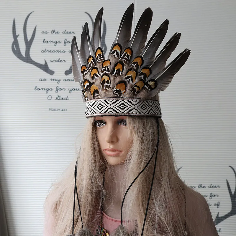 Feather Headdress Novelty Headwear for Birthday Dance Show Carnivals Headband
