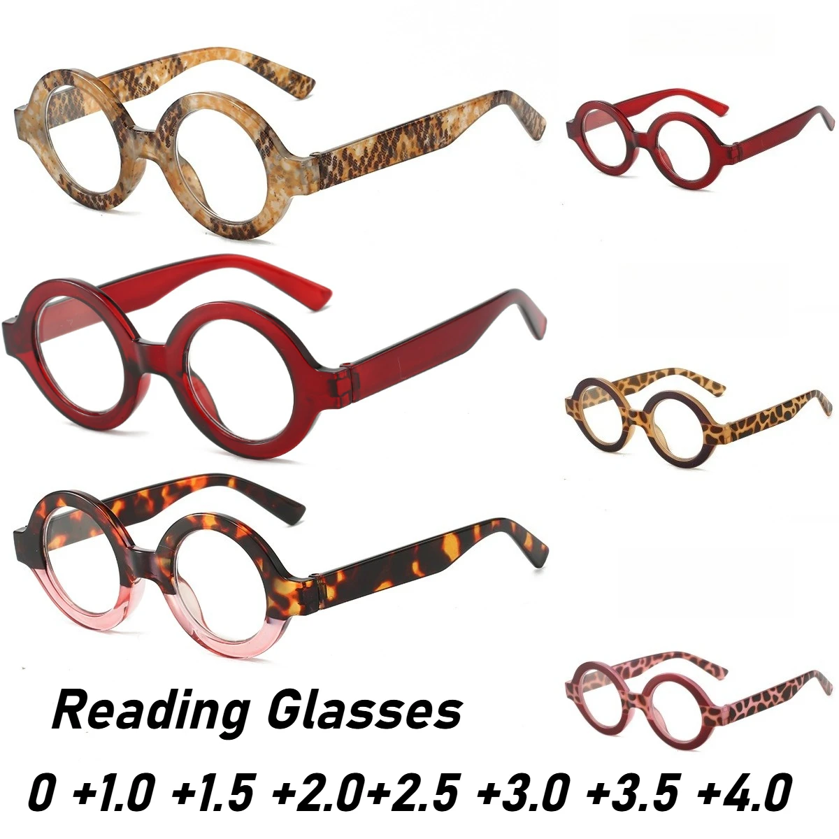 

Men Women New Retro Reading Glasses Fashion Round Frame Presbyopia Glasses Blue Light Blocking Farsightedness Glasses