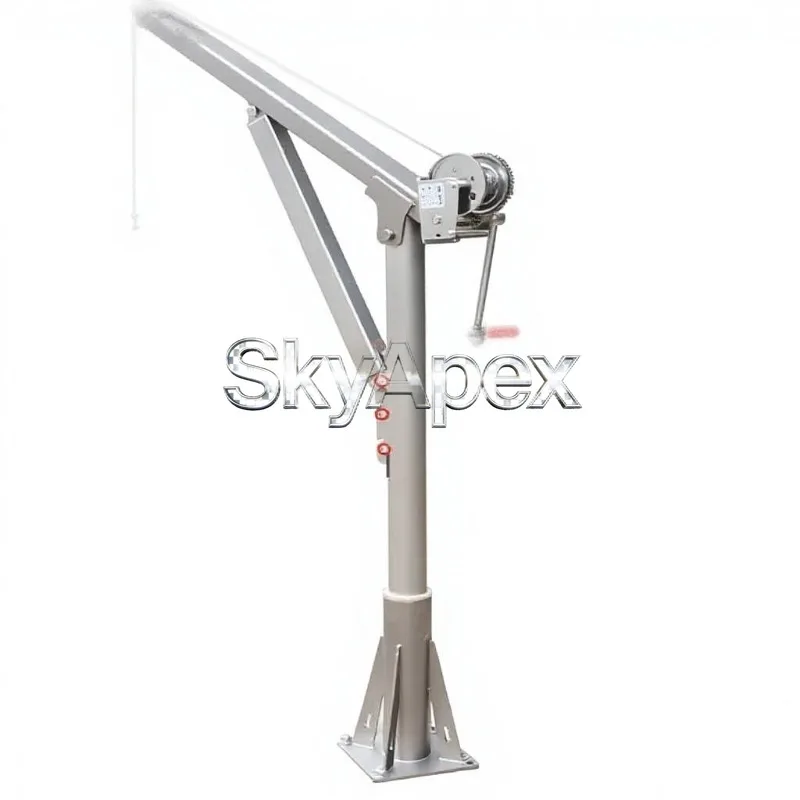 304 Stainless Steel Manual Winch Lifting Bracket With 360 Degree Rotation And Self Locking Mechanism For Submersible Pump Hoist