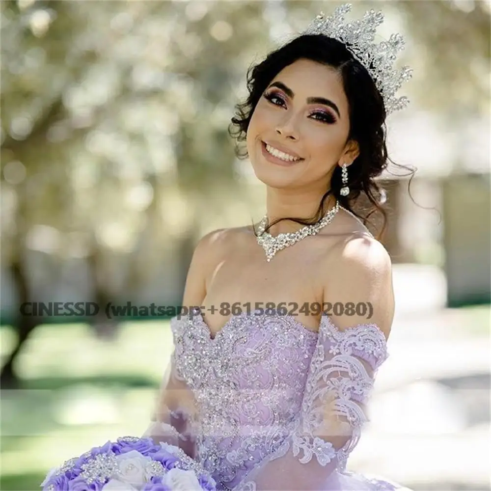 فساتين Quinceanera الأرجواني ، ثوب الكرة ، حفلة موسيقية رسمية برباط الأميرة ، حلوة 15 ، 16 فساتين عيد ميلاد