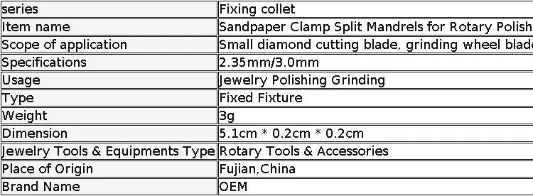 Sandpaper Clamp Rod Sandpaper Clamp Split Mandrels Sandpaper Connecting Rod Fixing Tools 2.35mm/3mm Shank for Rotary Polishing