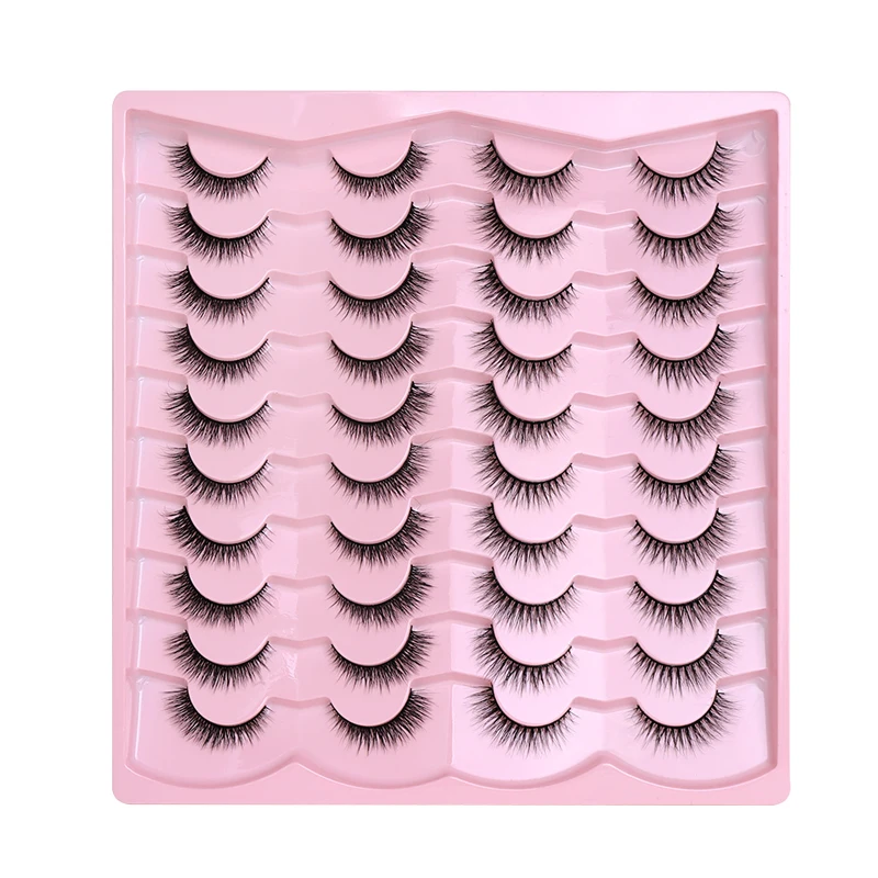 2 Style 20 Pairs Eyelash 3D Natural Mink False Eyelashes Makeup Fake Eye Lashes Faux Cilios Make Up Beauty Tools Wholesale