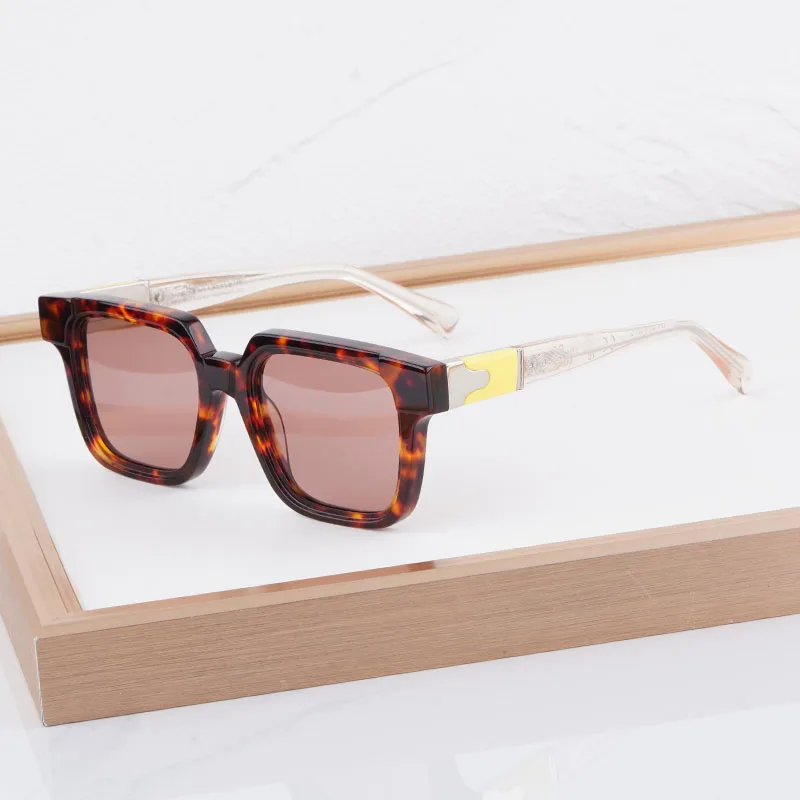 

Classical Handmde Luxury Brand Design Designer Sunglasses Maske s4 Square Acetate High Quality Prescription Glasses with Case