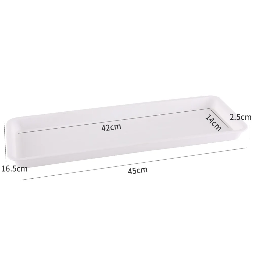 6 Pack Plastic Rectangular Plant Saucers Drip Trays for Indoor Outdoor For Flower Pots Size 6 Point5 X 17 Point5 Inches