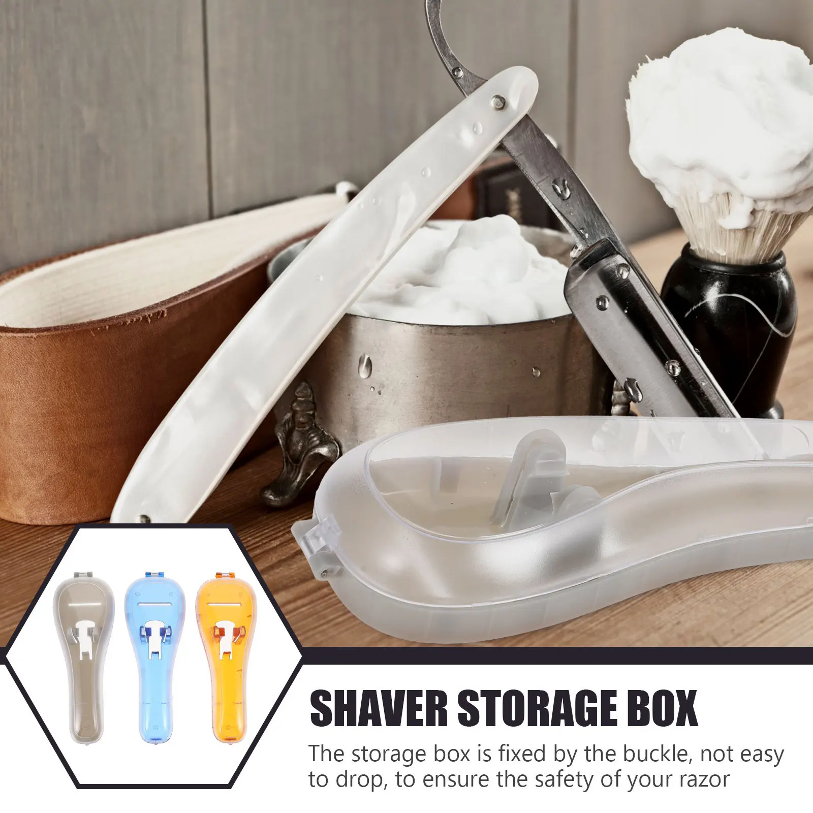3 قطعة صناديق تخزين ماكينة الحلاقة السفر استخدام المحمولة مقاوم للماء الحلاقة المنظم خفيفة الوزن الرجال ماكينة حلاقة حمل صندوق الحلاقة #4