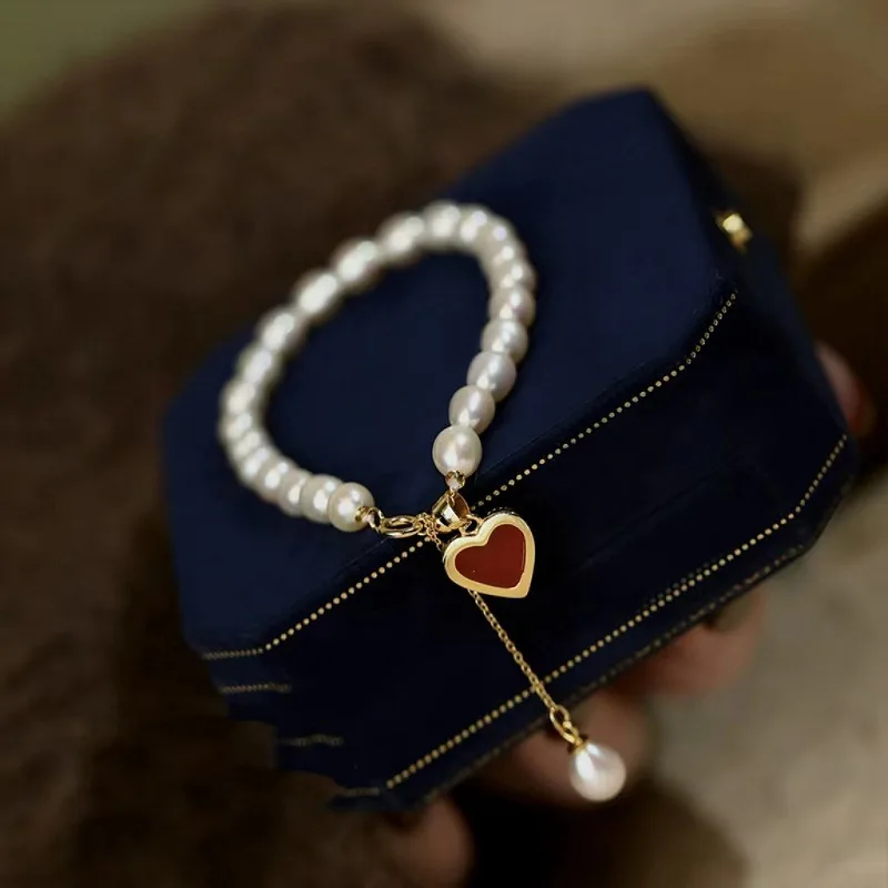 100% Natural Freshwater Pearl Romantic Love Heart Female Jewelry Set For Women Necklace Bracelet Birthday Gifts No Fade Cheap