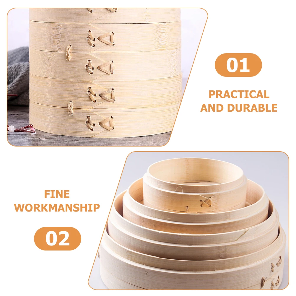 

1set Bamboo 18cm Round Size Practical Bun Steamer Kitchen Tool Material Food Steamer with Lid for Dumplings Buns