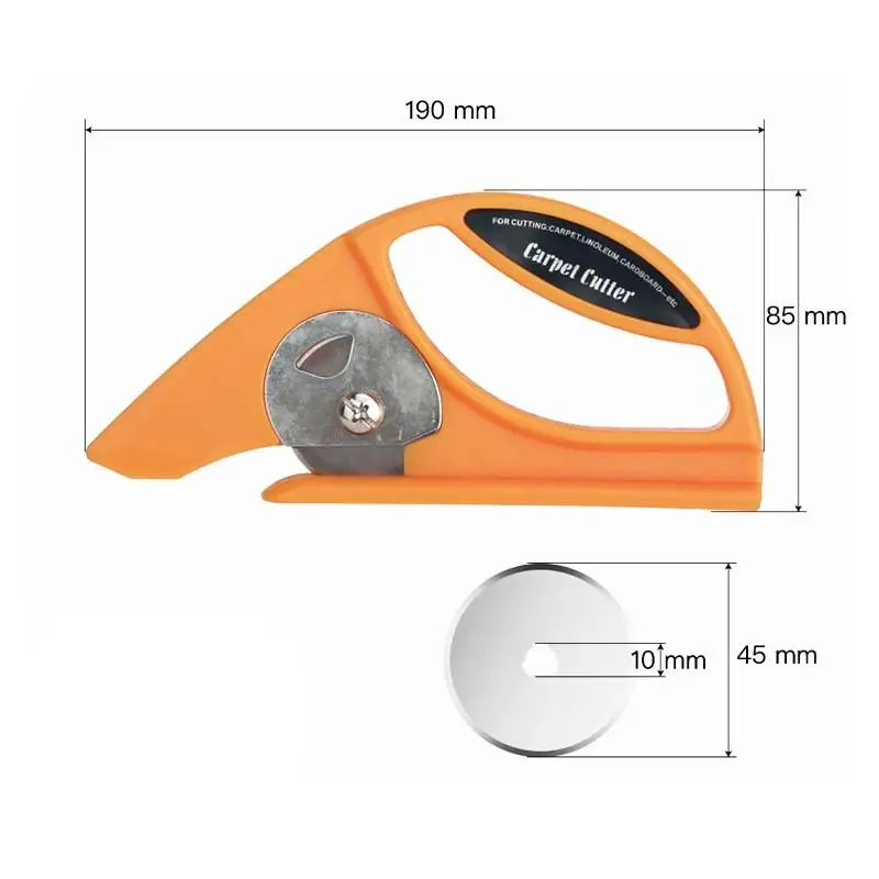 قاطعة دوارة متعددة المواد - شفرة دوارة مقاس 45 مم للسجاد واللينوليم والنسيج والورق، أداة يدوية دقيقة