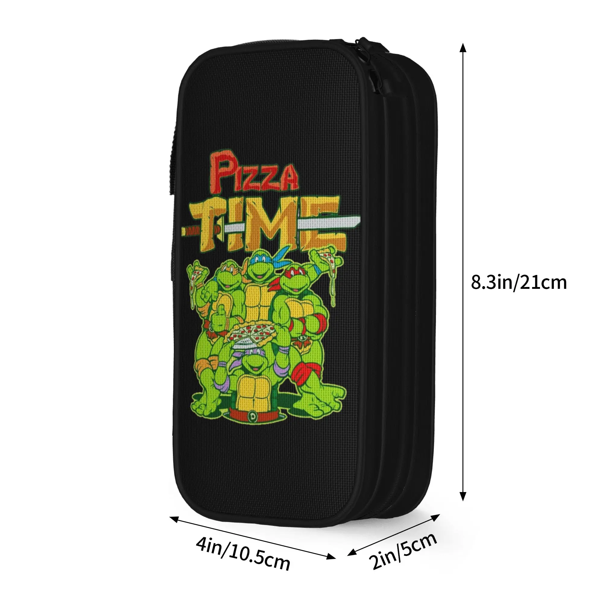 Creative TMNT T-Turtles  Pizza Time Pencil Case Pencil Pouch Pen for Student Big Capacity Bags School Supplies Zipper Stationery