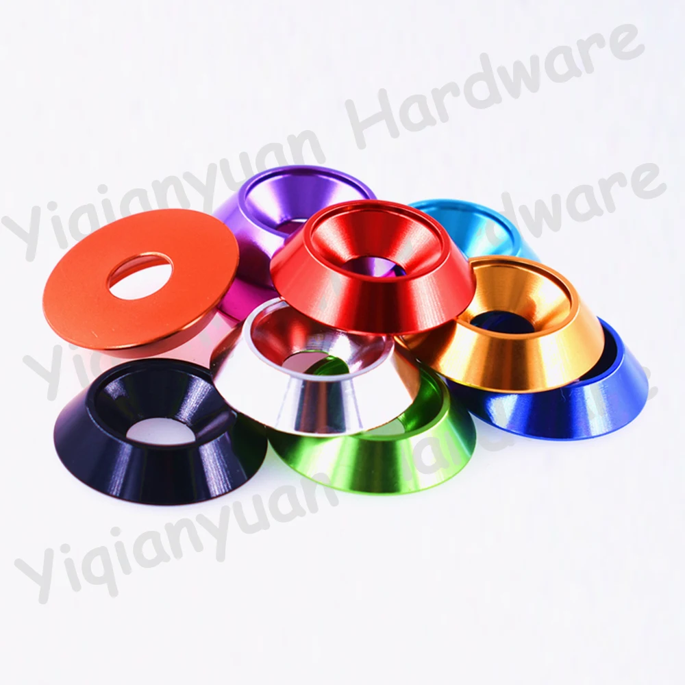 2Pcs-10Pcs M2 M2.5 M3 M4 M5 M6 M8 M10 M12 Aluminum Alloy Washers for Countersunk Head Screw Gasket Multicolor RC Car Accessories