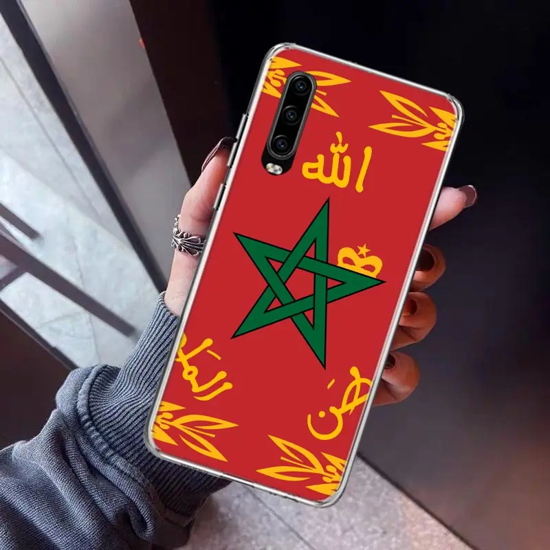 Morocco Flag Phone Case For Huawei P40 P30 P20 P10 Lite Mate 10 20 Pro Y5 Y6 Y7 Y9S P Smart Silicone Shell Print Fundas