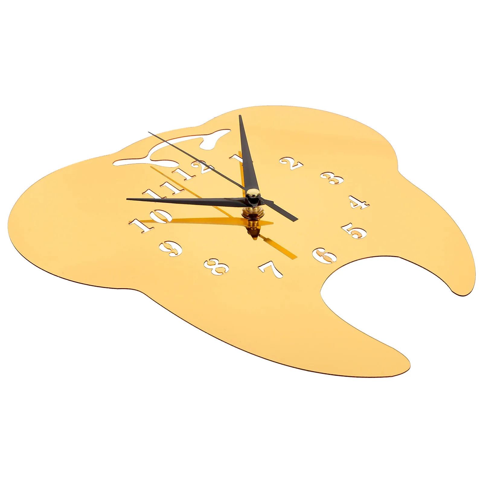 

1pc Mirror Wall Retro Tooth Shape Silent Non Ticking Bedroom Wall Clock Decor Living Room Kitchen Home Acrylic Clock