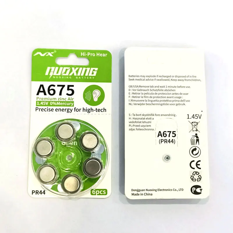 120pcs Hearing Aid Batteries 675A Hearing Aid Battery Zinc Air 675/A675 Battery For Hearing Aids