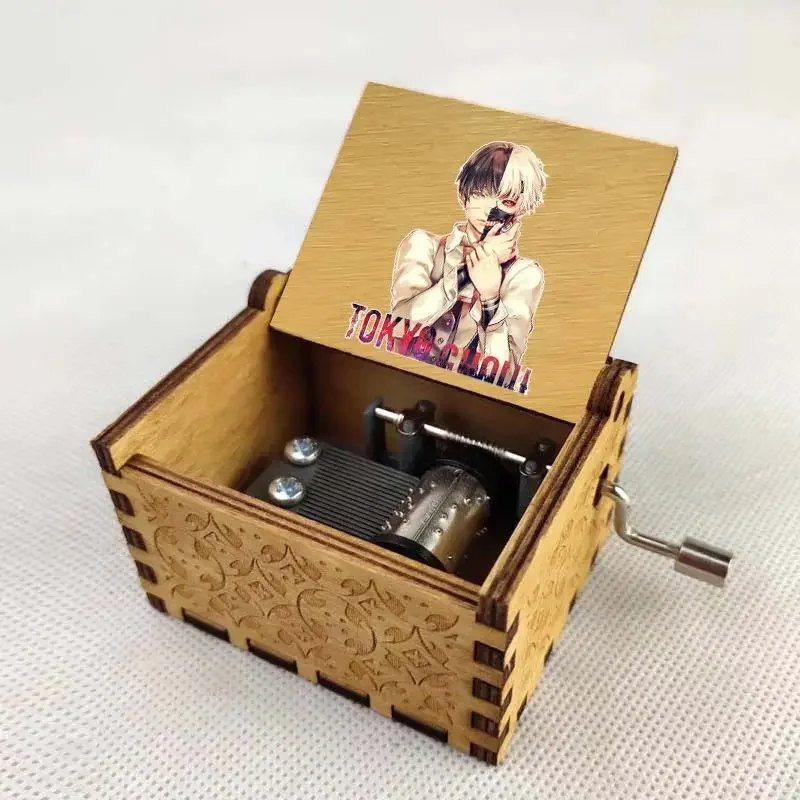 New anime Tokyo Ghoul cartoon peripheral music box creative birthday gift retro wooden music box boutique decoration