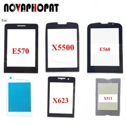 Novaphopat nuovo schermo in vetro nero per Philips Xenium E570 E560 X5500 X513 X623 pannello dell'obiettivo in vetro (non sensore touch Screen)