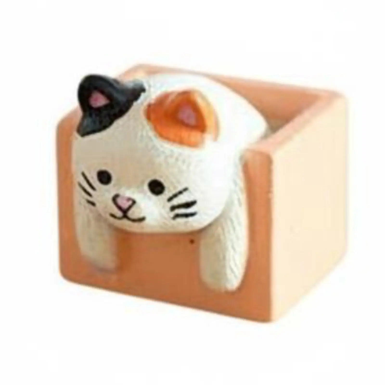 2-6pack Small Feline Figurine Japanese-Aesthetic cat Figurine Adorable Design