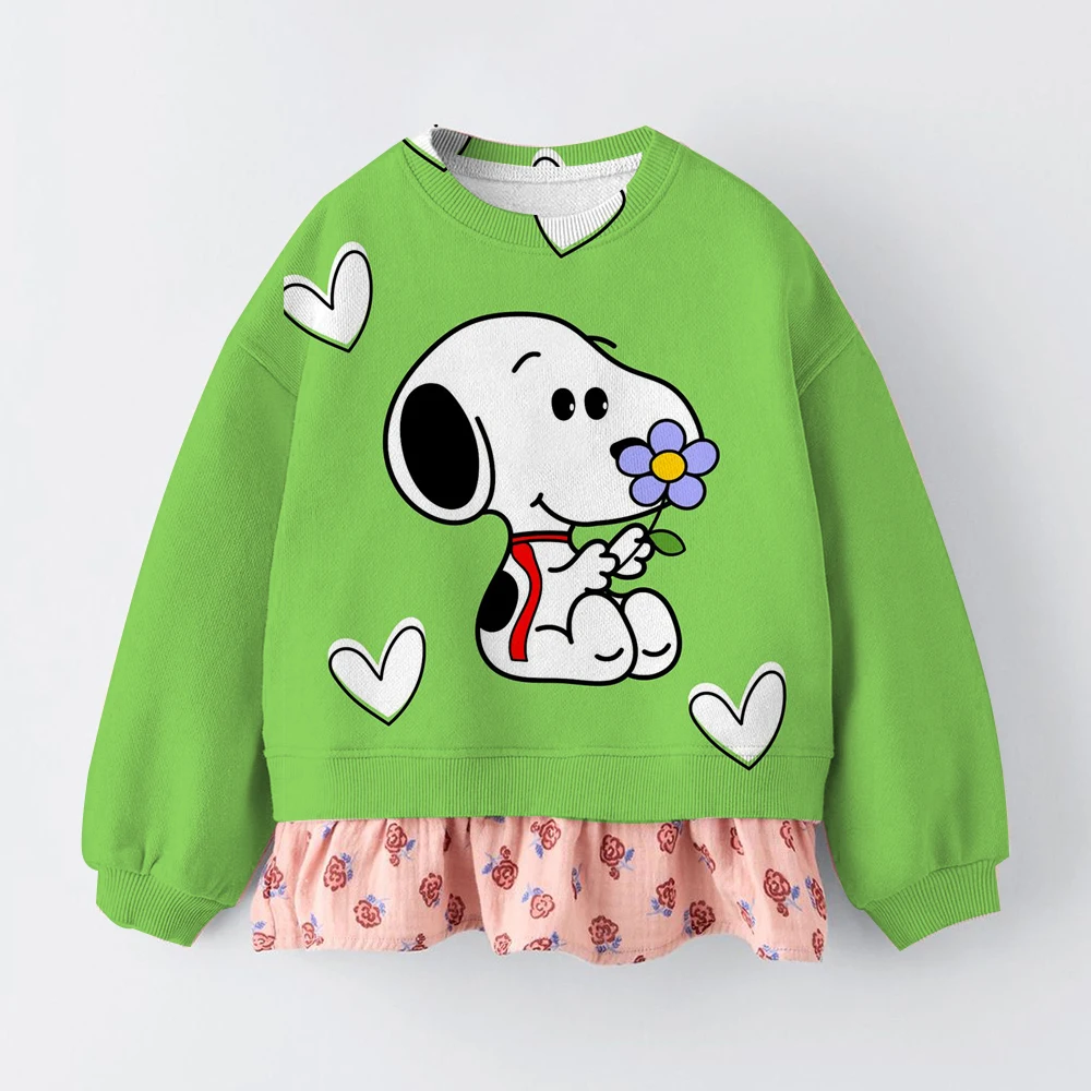 

Girls Fall Stylish and Cozy 3D Snoopy Sweatshirts Little Girls Autumn Outfits Daily Casual Children Clothing Girls Birthday Gift