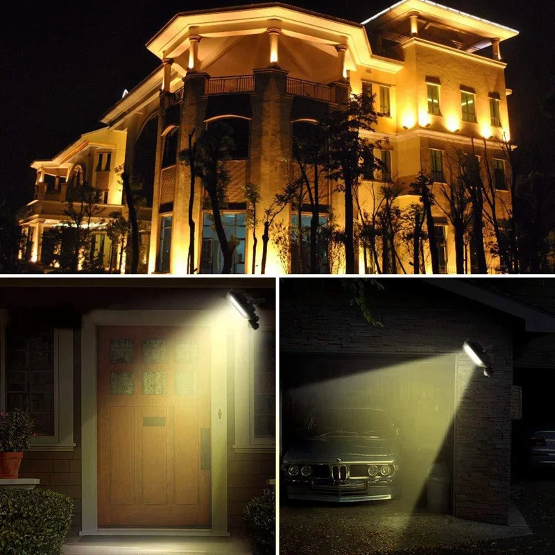 10W Motion Sensor LED Flood Lights PIR Induction Spotlights IP66 Waterproof 3000K Warm White For Garden Park(US Plug)