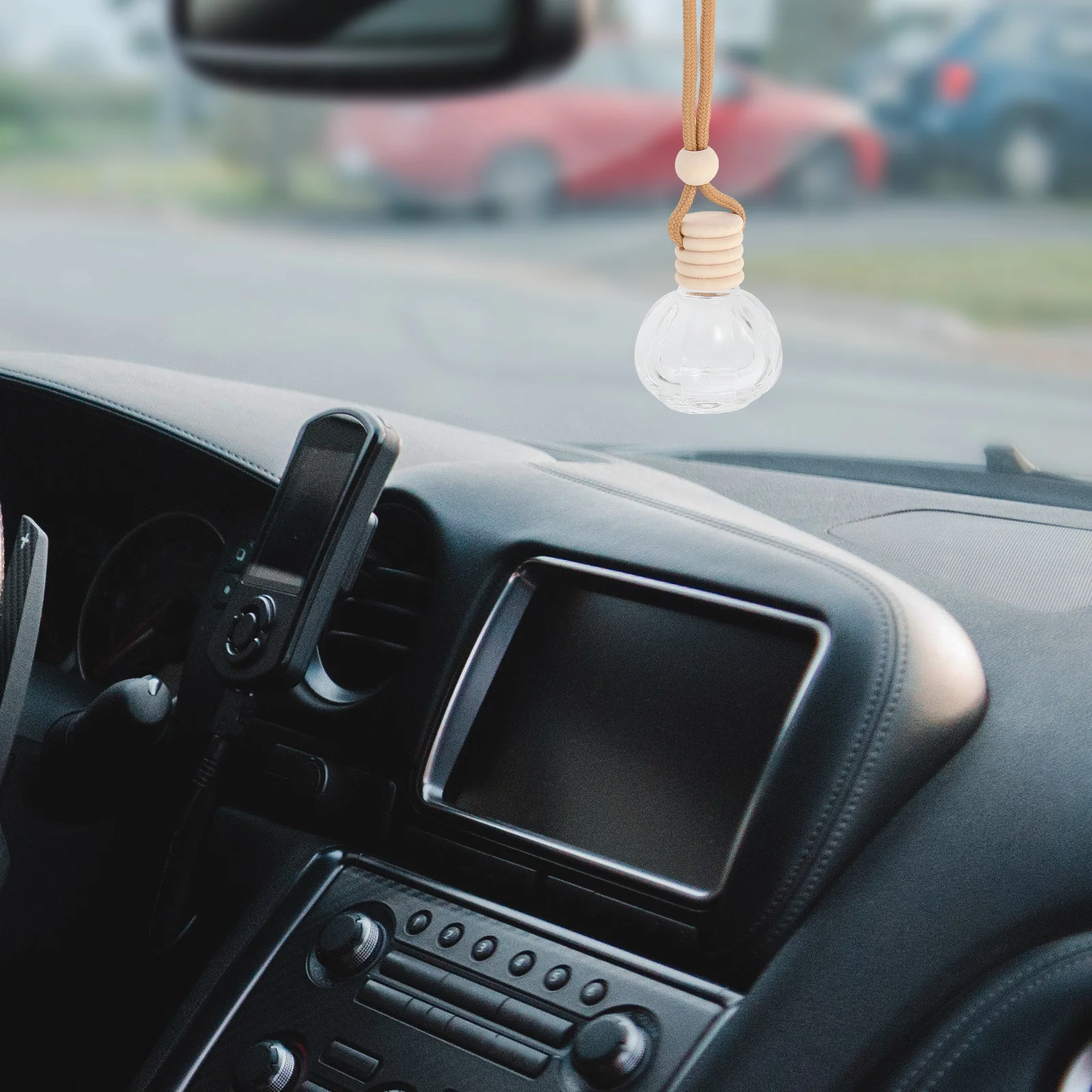 6 個車エッセンシャルオイルディフューザーボトル詰め替え香水容器芳香剤アロマセラピーボトルカーアクセサリー用