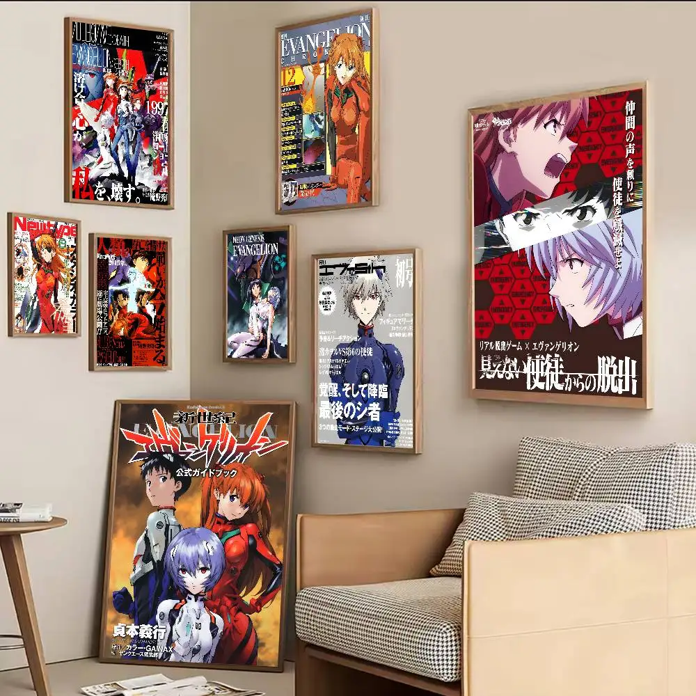 

Anime E-EVA Classic Movie Posters Vintage Room Bar Cafe Decor Stickers Wall Painting