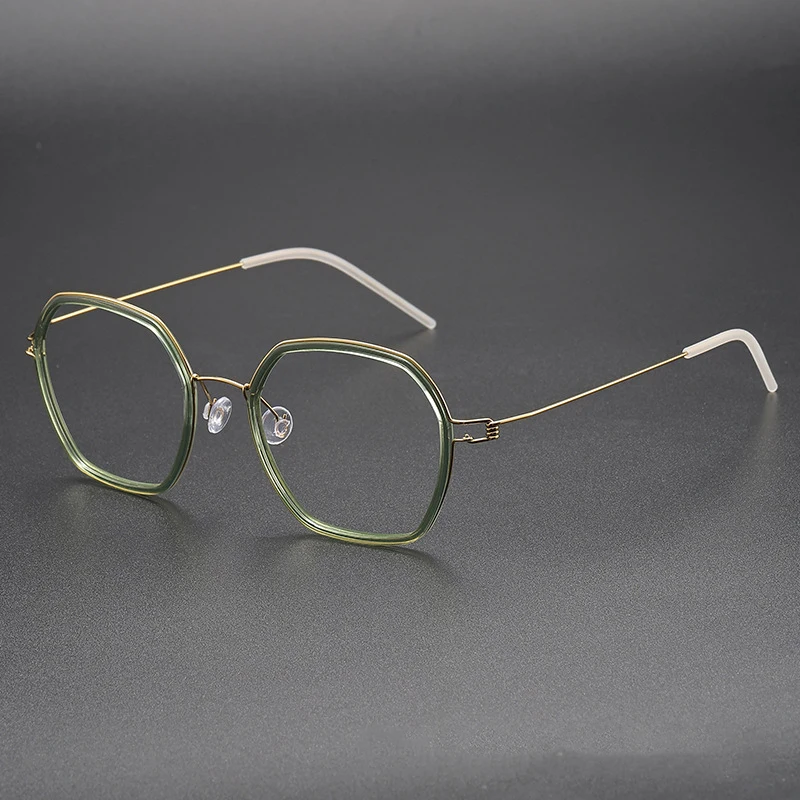 

Ретро-оправа для очков из ацетата и титана, многоугольная, для мужчин и женщин, новинка 2026 года