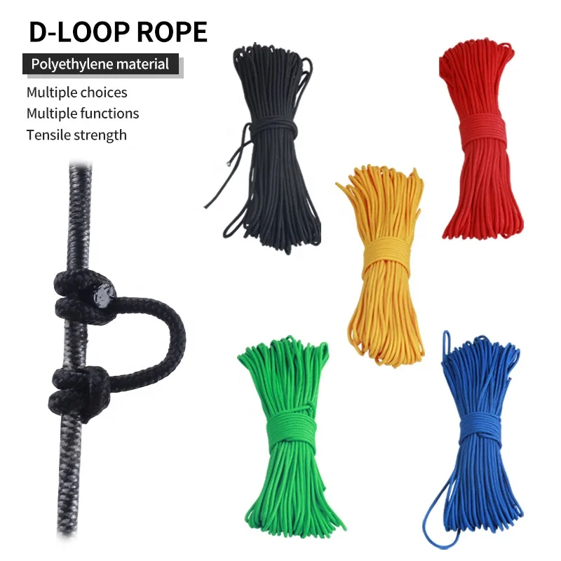 Corde D-Loop pour tir à l'arc, boucle de déclenchement de corde d'arc, durable, boucle D-Loop de 3 mètres, fil de servage pour corde d'arc, boucle de nocking.