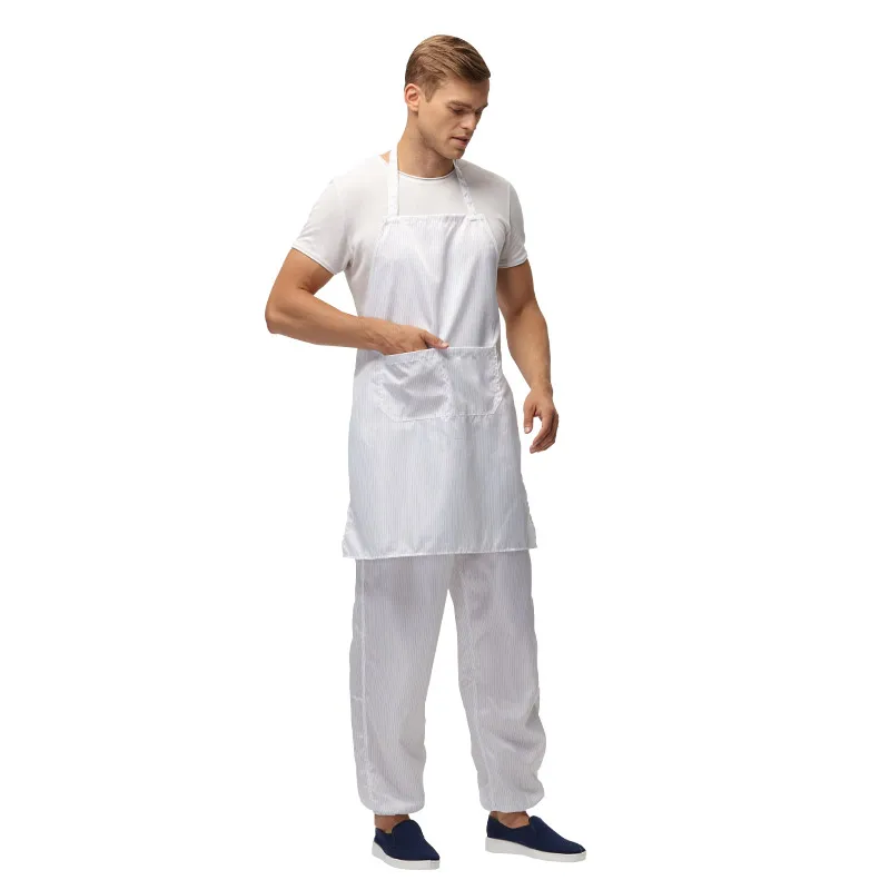 H-1134 ESD Anti-Static Apron, Conductive Fabric Workwear with Pocket, Customizable for Lab/Pharma/Electronics