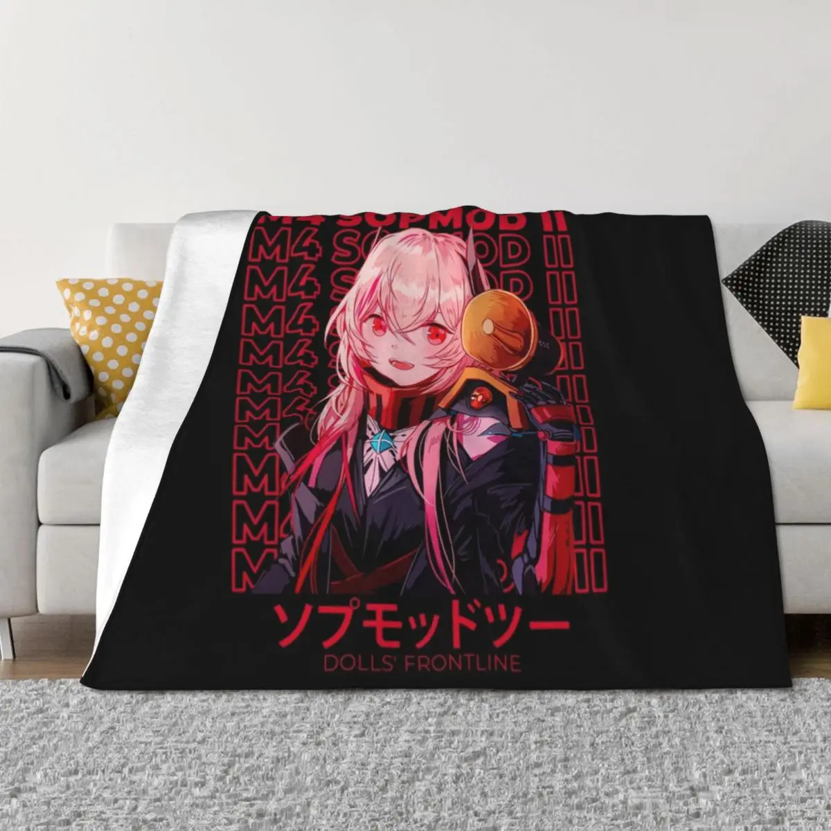 

M4 SOPMOD II - Dolls Frontline Throw Blanket Soft Plush Plaid Heavy Comforter heavy to sleep Blankets